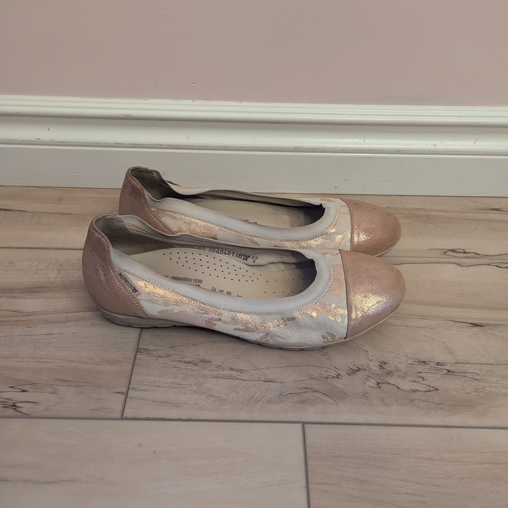 Mephisto Elettra Rose Gold Ballet Flats